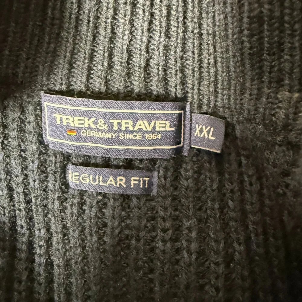 Trek & Travel Regular Fit Full Zip Cardigan Navy Sz. XXL Men's